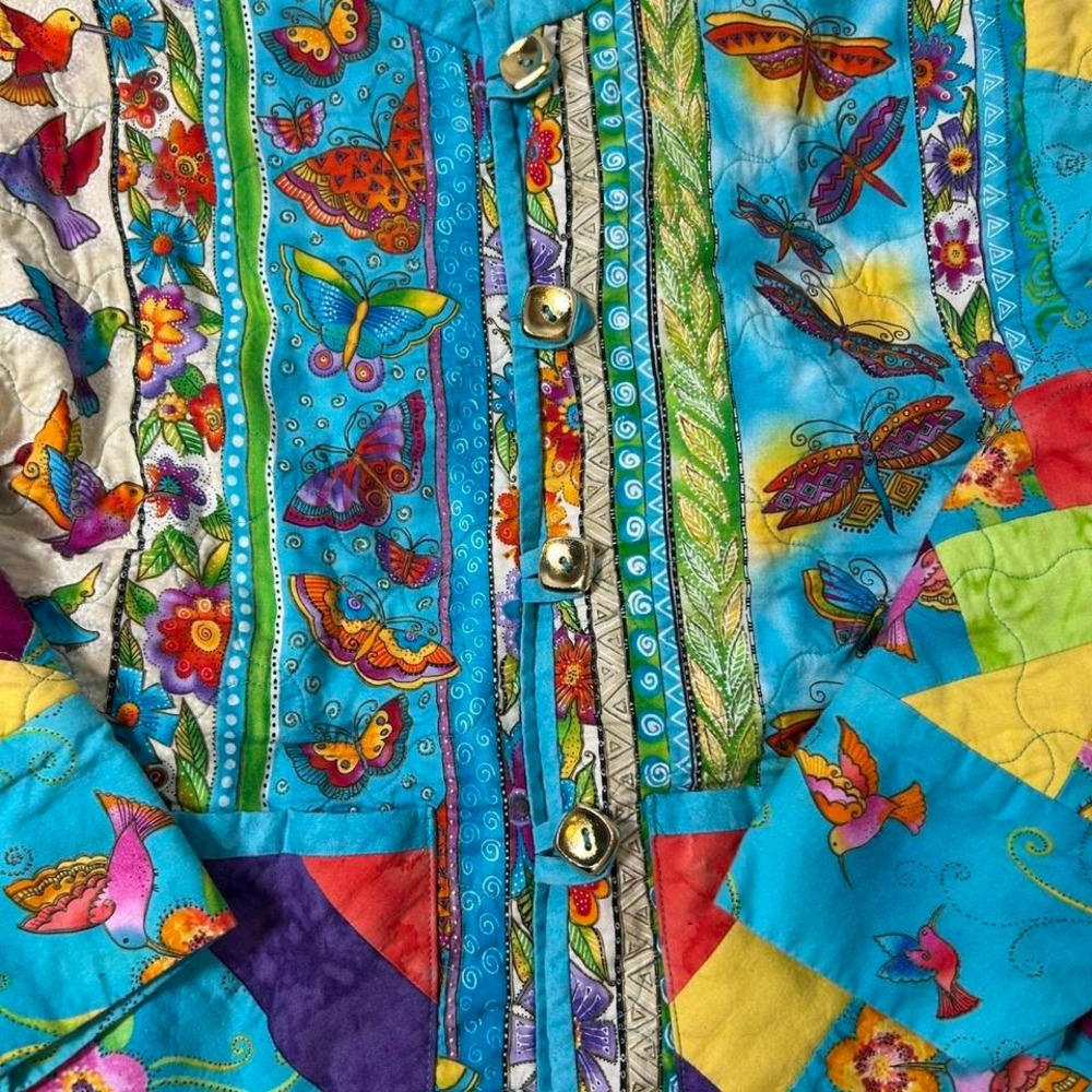 Colorful Patchwork Jacket Multicolor Gypsy Thread… - image 3